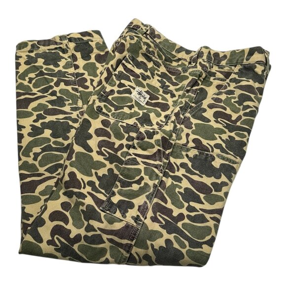 Stüssy 100% Cotton Camo Workgear Cargo Style Pants - Size 32 - Picture 6 of 16